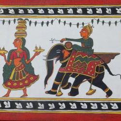 Traditional Indian Art in Acrylic stretched on Canvas